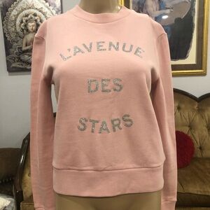 Etre Cecile soft pink cotton sparkly sweatshirt XS pre owned!